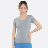 Women's V-neck tight fitting short sleeved PRO fitness running sports Amazon Wish quick drying T-shirt clothes 2118