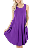 Spring and summer hot selling items: sleeveless pockets, casual round neck vest, large hem dress